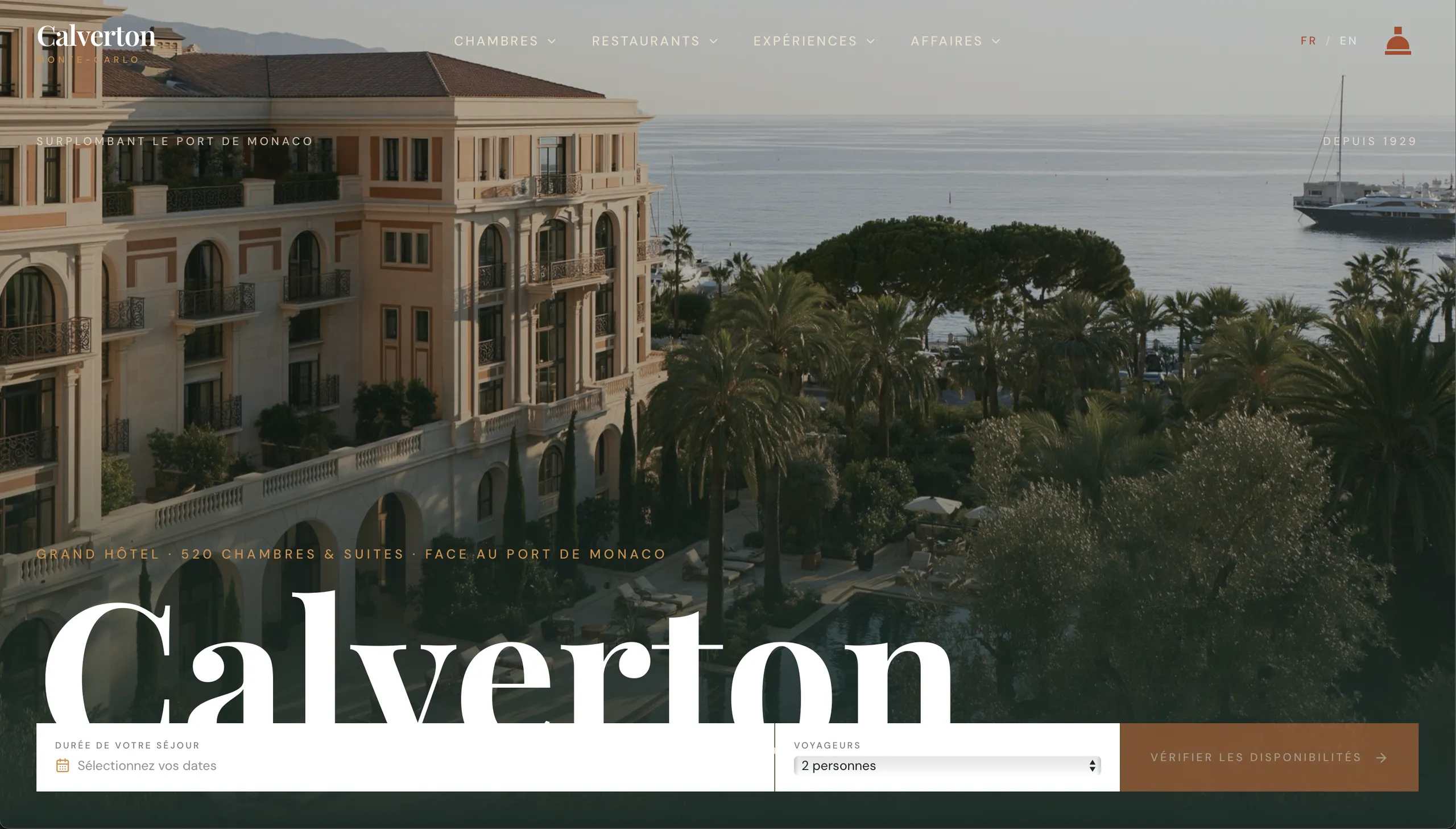 Page d'accueil du site Calverton