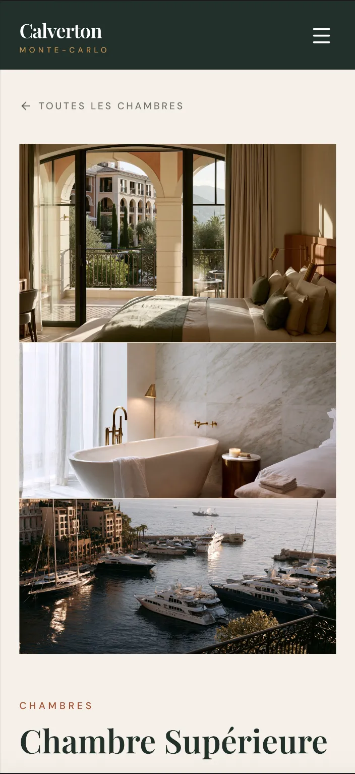 Fiche chambre, Suite Exécutive