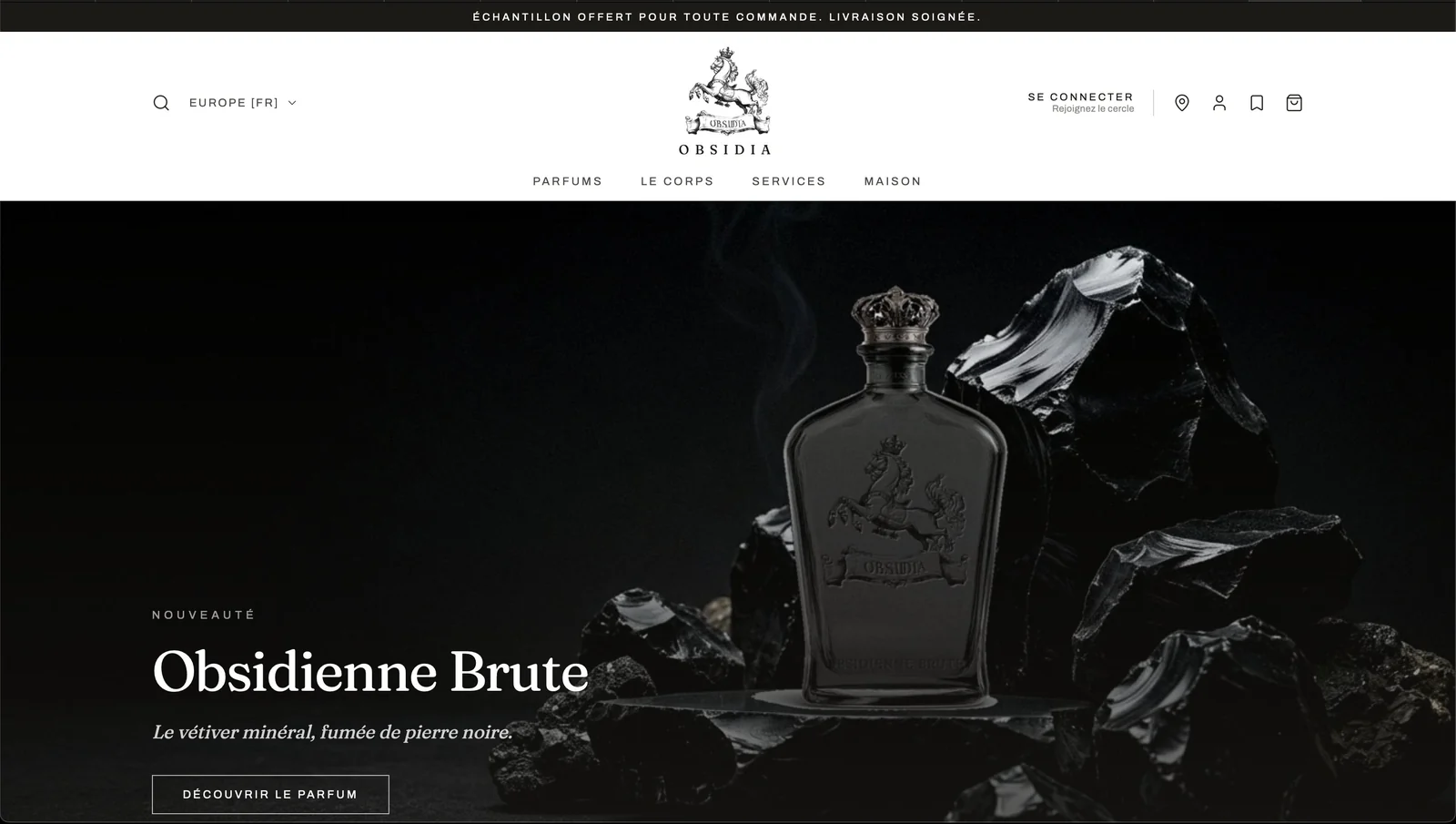 Page d'accueil du site OBSIDIA.