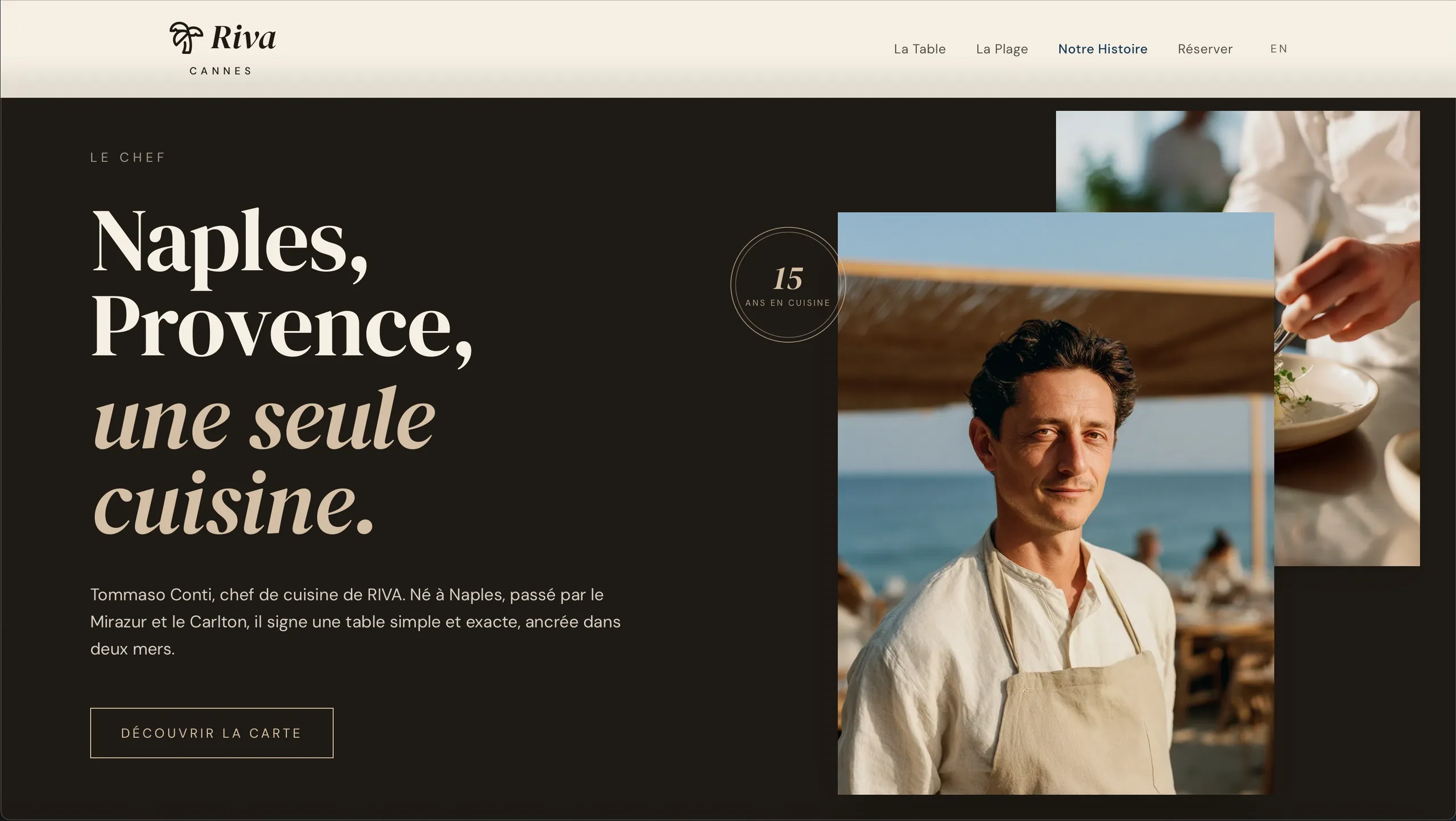 Aperçu desktop du site RIVA.